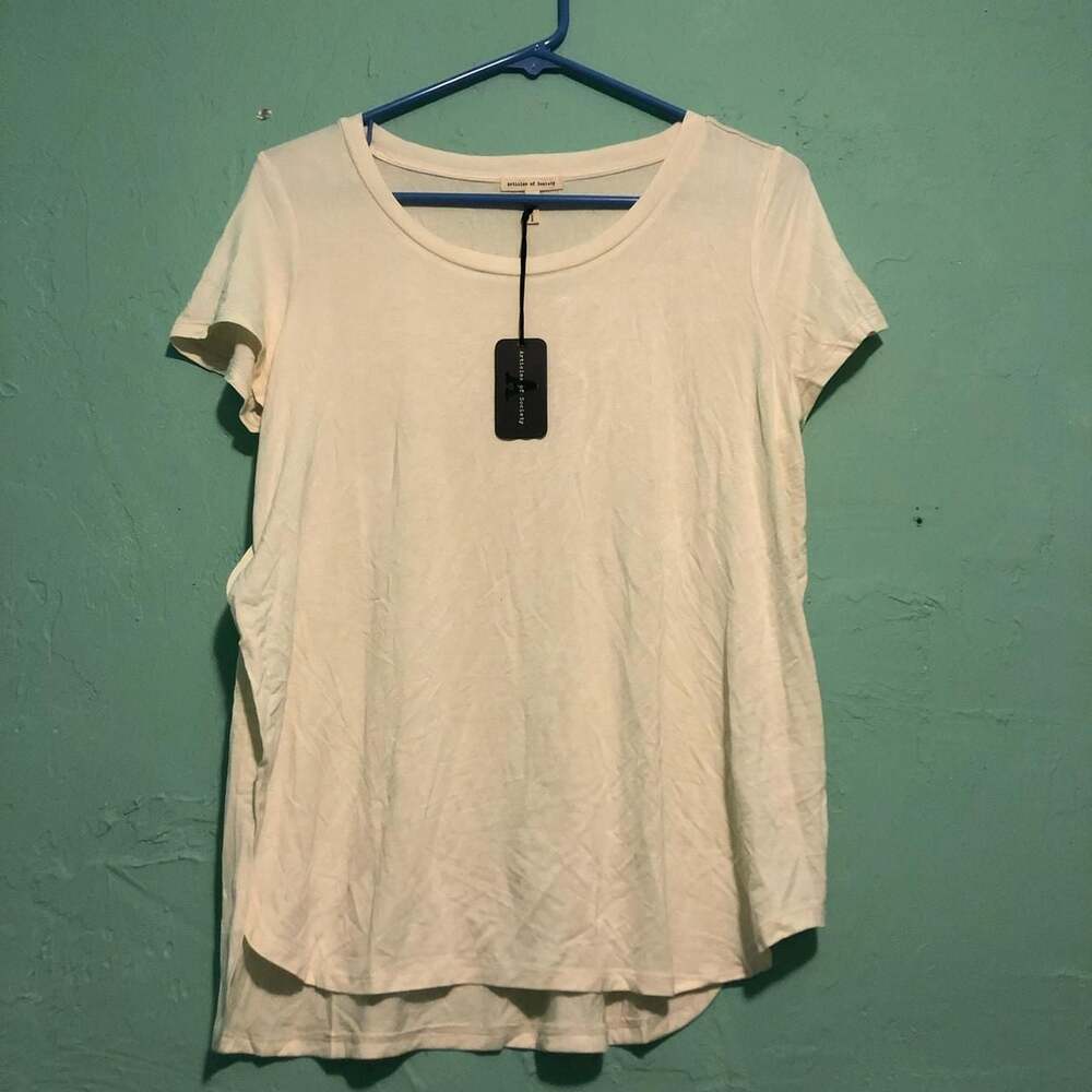 Articles of Society Overlapped Boyfriend Tee Cream